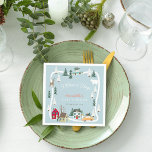 It Takes A Village Holiday Blue Baby Shower  Napkins<br><div class="desc">This cute "it takes a village/special delivery" Christmas holiday boy's baby shower paper napkin features a light blue background with christmas lights and a holiday town/village. Personalize it for your needs. You can find matching products at my store.</div>