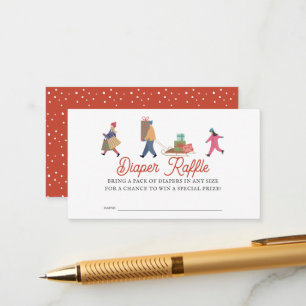 It Takes A Village Holiday Diaper Raffle Ticket Enclosure Card