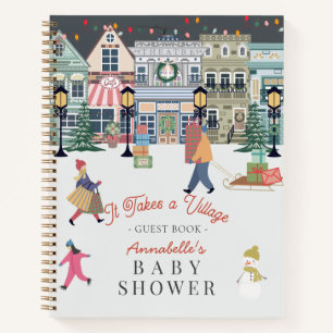 It Takes A Village Holiday Town Baby Shower Notebook