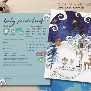 It Takes a Village Ice Blue Baby Prediction Game  Invitation