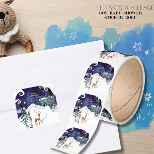 It Takes a Village: Ice Blue  Magic Baby Shower Square Sticker