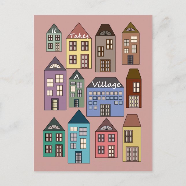 It Takes a Village Invitation Postcard (Front)