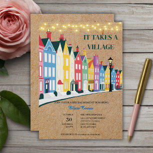 It takes a Village Modern Craft Baby Shower Invitation