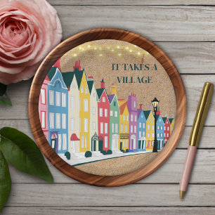 It takes a Village Modern Craft Baby Shower Paper Plates