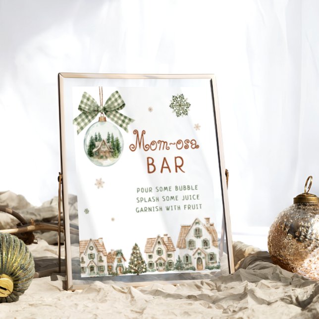 It Takes a Village Neutral Baby Shower Mom-osa Bar Poster (Creator Uploaded)