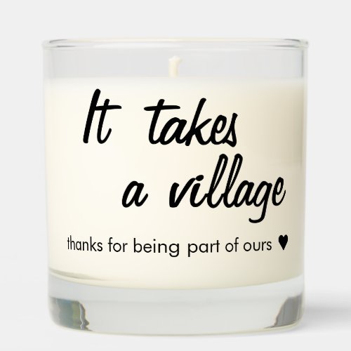 It Takes a Village Personalized Teacher Or Nanny Scented Candle