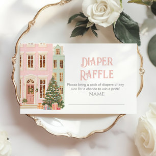 It takes a Village Pink Houses Diaper raffle Enclosure Card