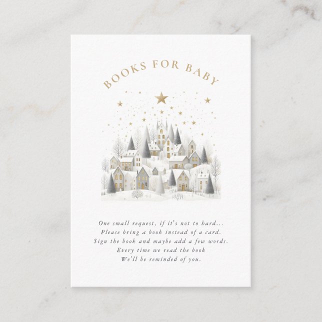 It Takes a Village Snowy Whimsical Baby Shower Enclosure Card (Front)