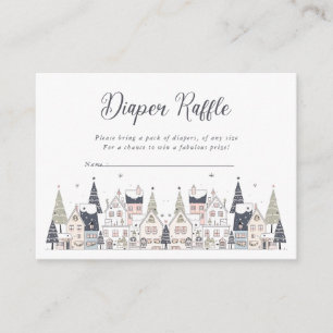 It Takes a Village Snowy Whimsical Baby Shower Enclosure Card