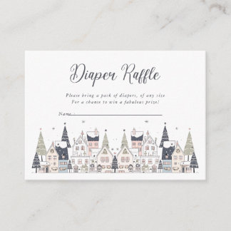 It Takes a Village Snowy Whimsical Baby Shower Enclosure Card