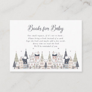 It Takes a Village Snowy Whimsical Baby Shower Enclosure Card