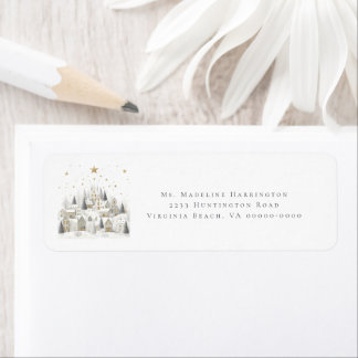 It Takes a Village Snowy Whimsical Baby Shower Label