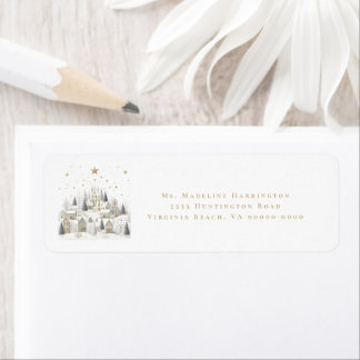 It Takes a Village Snowy Whimsical Baby Shower Label