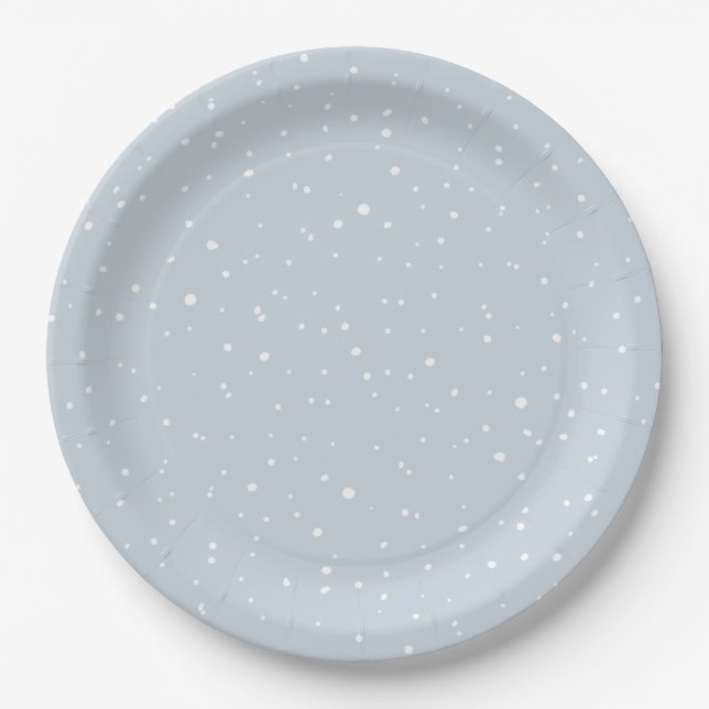It Takes a Village Snowy Whimsical Baby Shower  Paper Plates (Front)