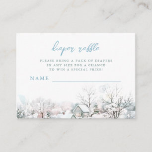 It Takes a Village Stork Baby Shower Diaper Raffle Enclosure Card