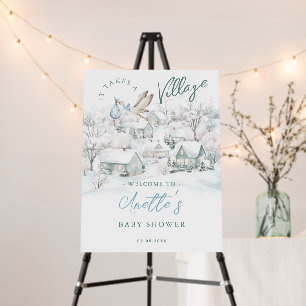 It Takes a Village Stork Baby Shower Welcome Sign