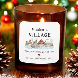 It Takes a Village Thank You Gift Candle Labels
