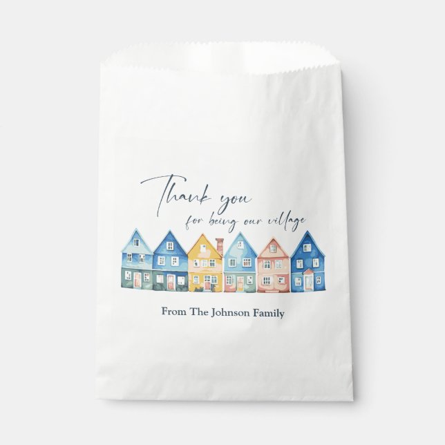 "It Takes A Village" Thank You Shower Favor Bag (Front)