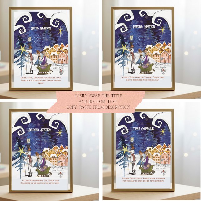 It Takes a Village Universal Sign Suite TEMPLATE (It Takes a Village Universal Sign Suite TEMPLATE- 4 sings suggestion , text is editable)