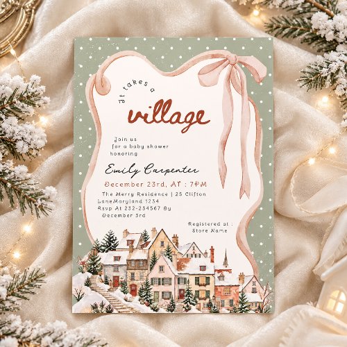 It takes a village whimsical baby shower  invitation