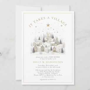 It Takes a Village Winter Baby Shower Invitation