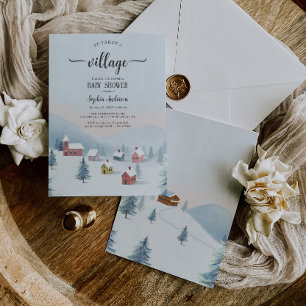 It Takes A Village Winter Baby Shower Invitation