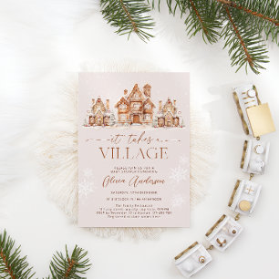 It Takes a Village Winter Baby Shower Invitation