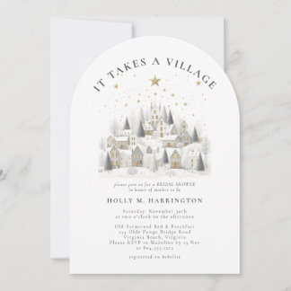 It Takes a Village Winter Baby Shower Invitation