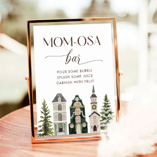 It Takes a Village Winter Baby Shower Mom-osa Bar Poster