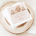 It Takes a Village Winter Baby Shower Napkins<br><div class="desc">The It Takes a Village Winter Baby Shower Napkins have a cozy, cute winter theme. They show a little village scene with small houses and trees covered in snow, giving a warm, welcoming feel. The colors are soft and neutral making them perfect for any baby, boy or girl. These napkins...</div>
