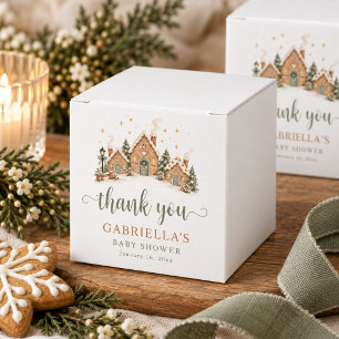 It Takes A Village Winter Baby Shower Thank You Favor Boxes