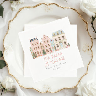 It Takes a Village Winter Whimsical Baby Shower Napkins
