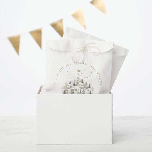 It Takes a Village Winter Wonderland Baby Shower  Favor Bag (Party)
