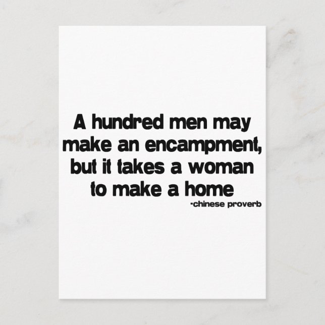 It Takes a Woman quote Postcard (Front)