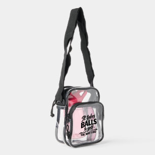 It Takes Balls To Golf The Way I Do Golfing Humor Clear Crossbody Bag
