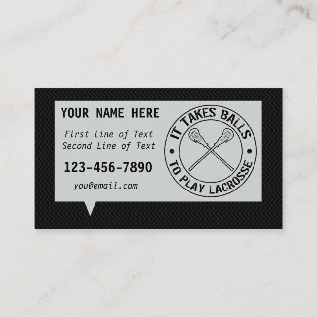 It Takes Balls To Play Lacrosse Business Cards (Front)
