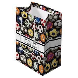 It Takes Balls to Play Soccer Medium Gift Bag