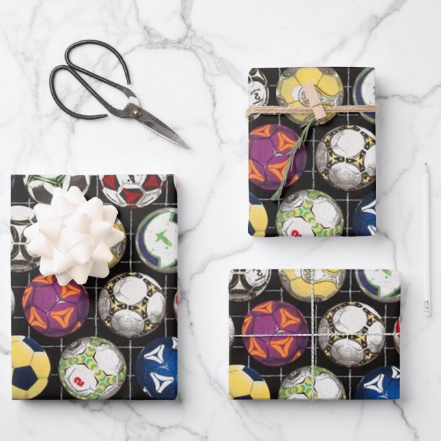 It Takes Balls to Play Soccer Wrapping Paper Sheets (Front)