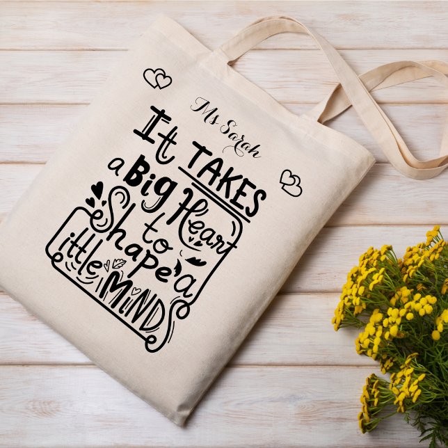 It Takes Big Heart A Teacher Appreciation Tote Bag (Creator Uploaded)