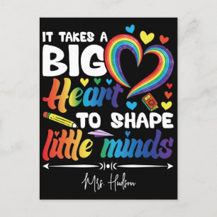 It Takes Big Heart   Custom Teacher Appreciation Postcard