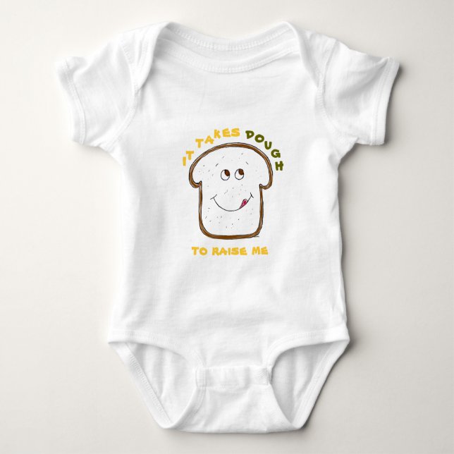 It takes Dough Yellow Green Graphics Baby Bodysuit (Front)