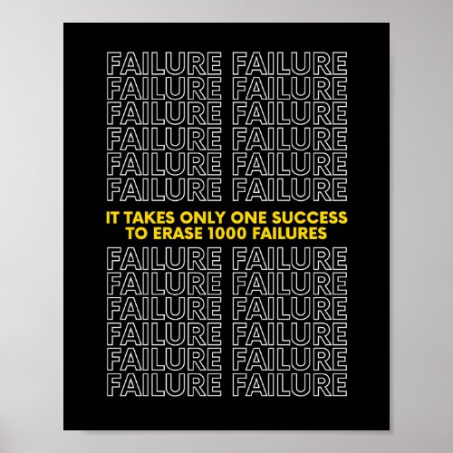 It Takes Only One Success To Erase 1000 Failures Poster