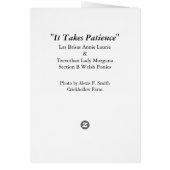 It Takes Patience Card (Back)