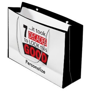 It Took 7 Decades to Look this GOOD -70th Birthday Large Gift Bag