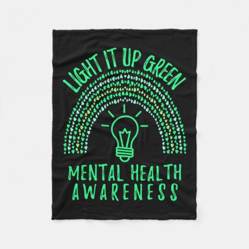 It Up Green Mental Health Awareness Rainbow End St Fleece Blanket