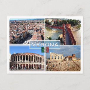 IT Verona - Arena Internally - Castelvecchio Bridg Postcard