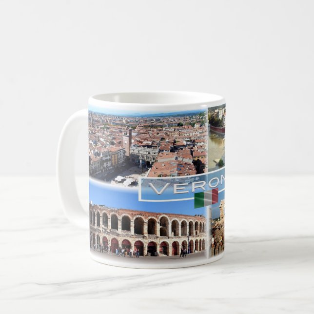 IT Verona - Arena Internally  Castelvecchio Bridge Coffee Mug (Front Left)