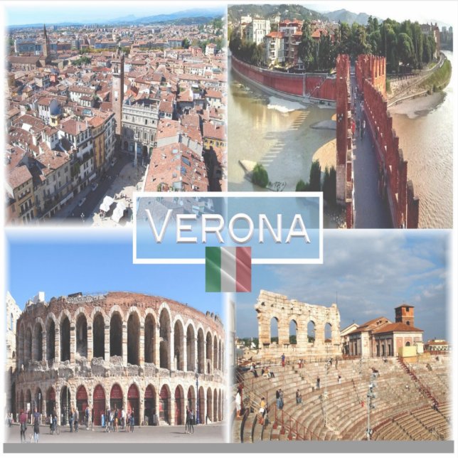 IT Verona - Arena Internally  Castelvecchio Bridge Sticker (Front)