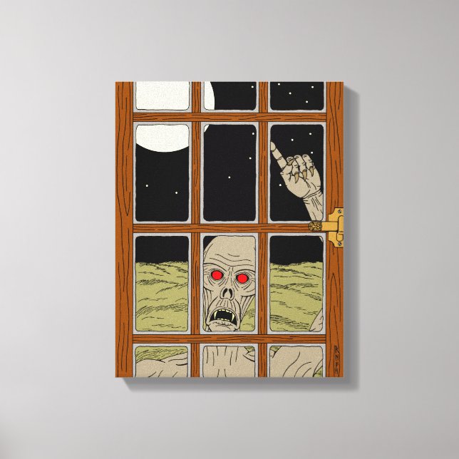 It Wants To Come In Horror Art Canvas Print (Front)