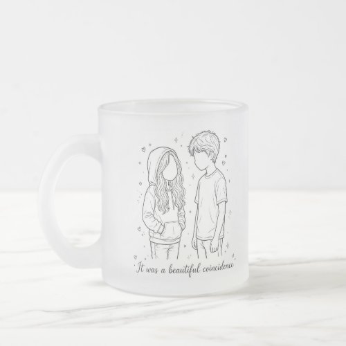 It Was A Beautiful Encounter - Minimalist Couple L Frosted Glass Coffee Mug